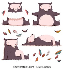 Collection of cute bears. Cartoon set. EPS10 vector file.
