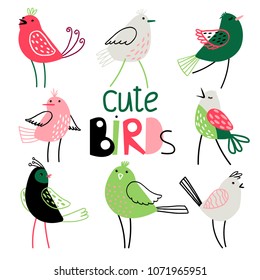 Collection of cute birds