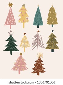 
Collection Of Cute Boho Christmas Trees