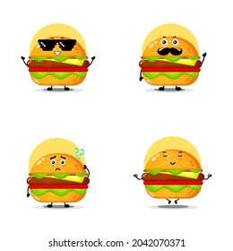 Collection of cute burger characters