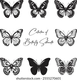 Collection of cute Butterflies Silhouette vector eps butterflies set bundle