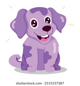Kollektion von niedlichen Hunde-Flachaufkleber 

