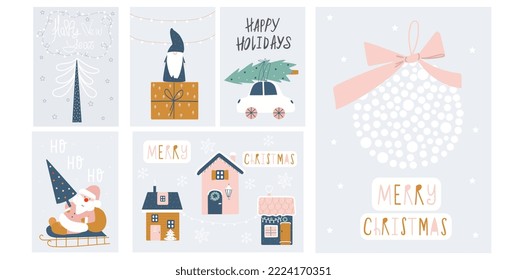 Colección de adorables tarjetas para celebración