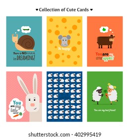 Collection of cute cards for different occasions