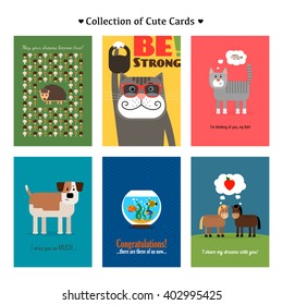 Collection of cute cards for different occasions