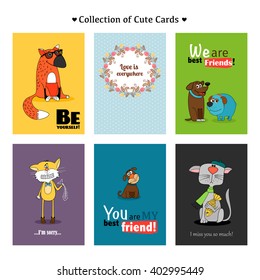 Collection of cute cards for different occasions
