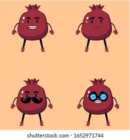 Collection of cute cartoon Beetroot characters with various emotions.