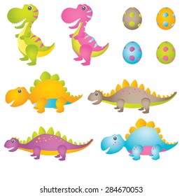 Collection of Cute Cartoon Dinosaurs