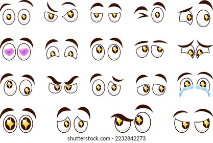 Collection of cute cartoon eyes