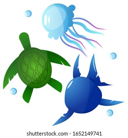collection of cute cartoon fish