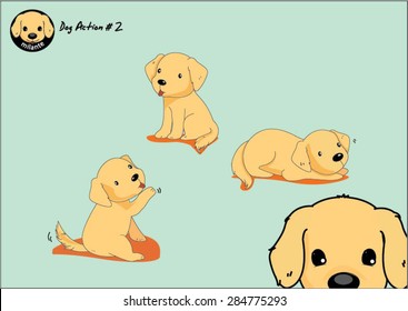 collection of cute cartoon illustrations of dog