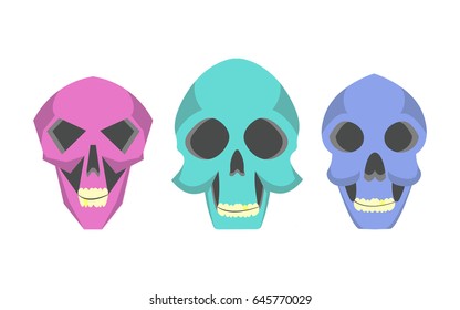Collection of cute cartoon skulls.