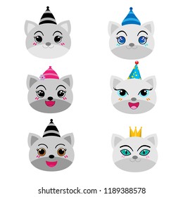 collection of cute cat