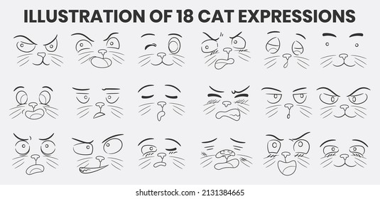 Collection cute cat expression