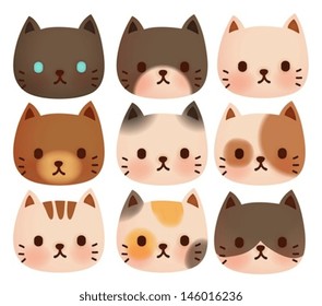 Collection of Cute Cat - Vector File EPS10