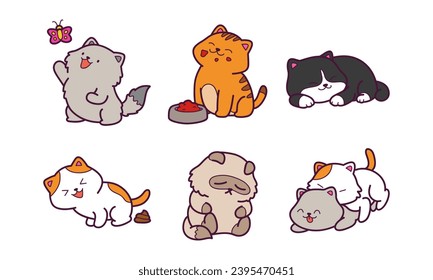 A collection of cute Cat vectors perfect for merchandise needs