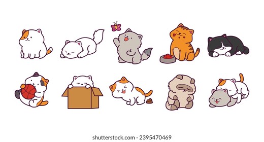 A collection of cute Cat vectors perfect for merchandise needs