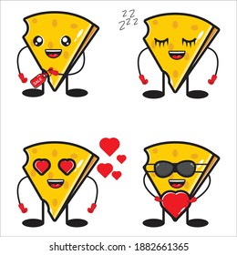 collection of cute cheese mascots