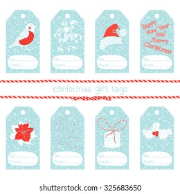 Collection of cute christmas gift tags.