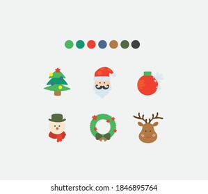 Collection of cute Christmas icons