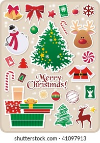 collection of cute Christmas stickers for your design