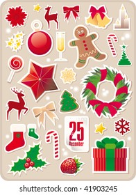 collection of cute Christmas stickers for your design