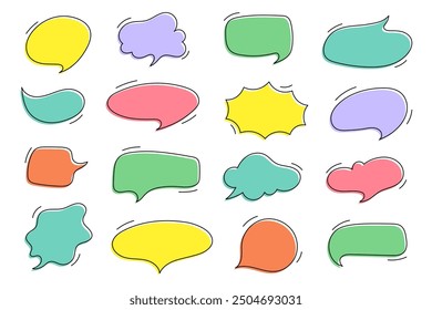collection of cute colorful text boxes with editable strokes