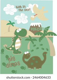 Kollektion von niedlichen Dinosaurierfiguren