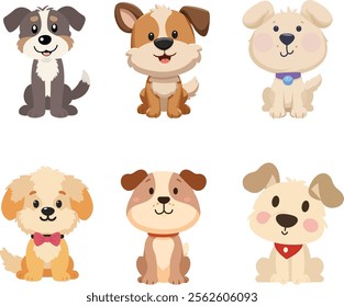 Collection of cute dog illustrations