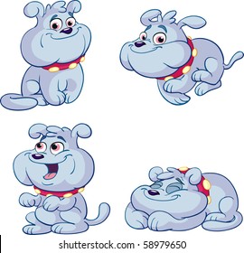 collection of cute dogs vector set