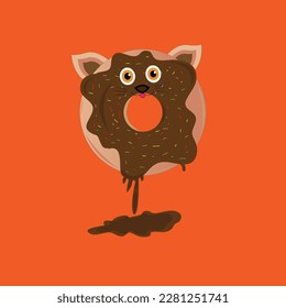 Collection of cute donut cat characters. 