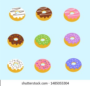 collection of Cute Donuts Vectors