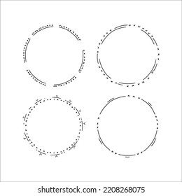 Colección de ilustraciones de marco de Doodle curado en un fondo blanco 
