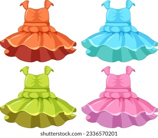 Collection of Cute Dresses illustration