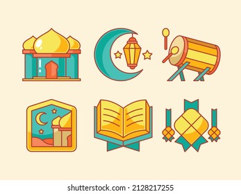 Collection of cute Eid Mubarak icons