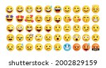 Collection of cute emoticons reaction for social media