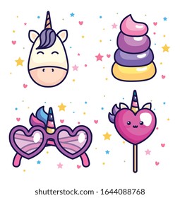 collection of cute and fantasy icons vector illustration design