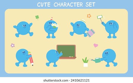 a collection of cute figure characters