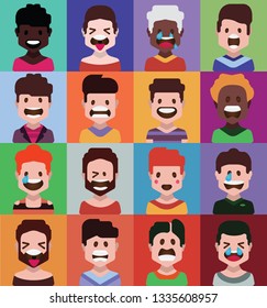 Collection of cute flat avatars