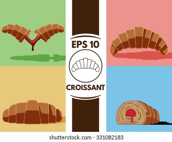 Collection of cute flat croissants images