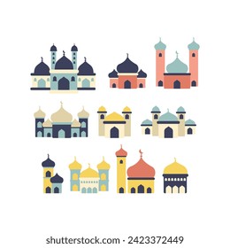 Collection of Cute Flat Design Mosque