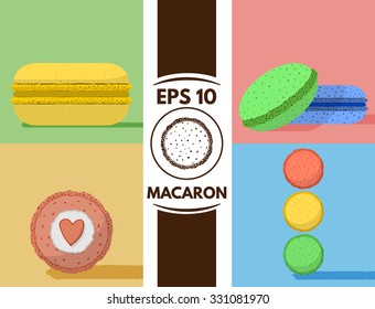 Collection of cute flat macaron cookies images