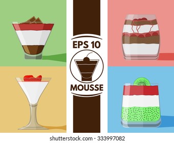 Collection of cute flat mousse glass images