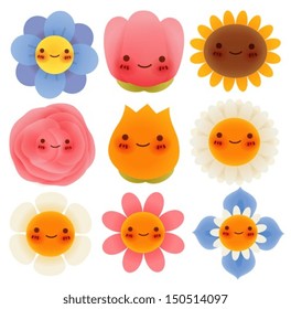 Collection of Cute Flowers - Vector File EPS10