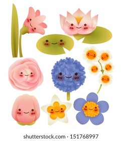 Collection of Cute Flowers - Vector File EPS10