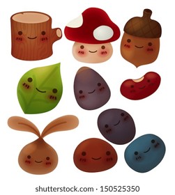 Collection of cute forest item   - Vector File EPS10