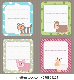 Collection of cute frames with Farm Animals.