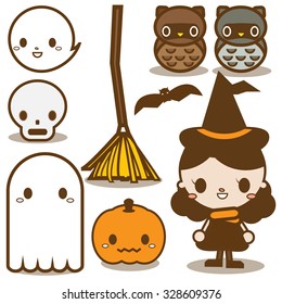 Collection of cute halloween icon Vol.1