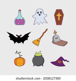 a collection of cute halloween stickers with simple designs