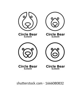 Kollektion süßer Kopfbären abstrakter Logo-Symbol-Design-Vektorillustration